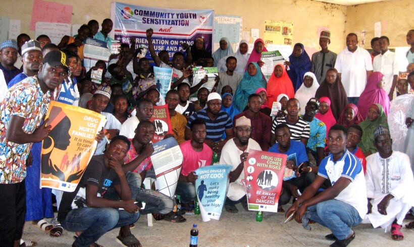 “Community youth sensitization and re-orientation on danger of drug abuse and political thuggery” “Community youth sensitization and re-orientation on danger of drug abuse and political thuggery”