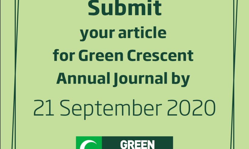 Contribute to the Green Crecent Journal! Contribute to the Green Crecent Journal!