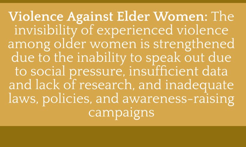 16 Days of Activism – Gender-Based Violence Against Elder Women