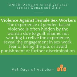 16 Days of Activism – Gender-Based Violence Against Sex Workers