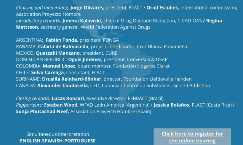 Virtual Consultation: Americas Hearing on Drug Use Prevention // Audiencia para la Prevención del Uso de Drogas en las Américas – May 14, 2024