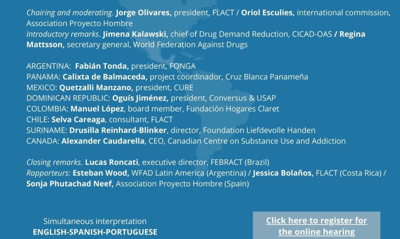 Virtual Consultation: Americas Hearing on Drug Use Prevention // Audiencia para la Prevención del Uso de Drogas en las Américas – May 14, 2024 Virtual Consultation: Americas Hearing on Drug Use Prevention // Audiencia para la Prevención del Uso de Drogas en las Américas – May 14, 2024