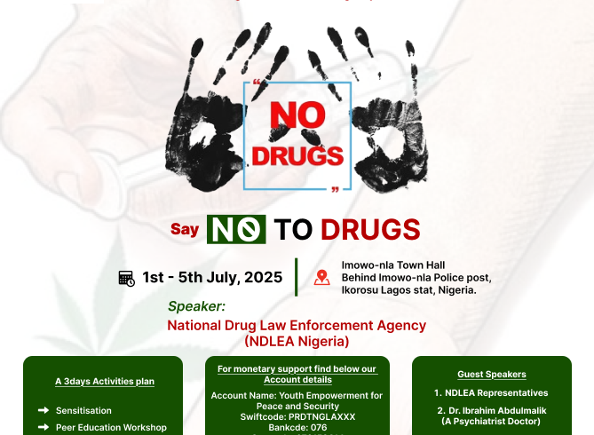 “Say No To Drugs” Awareness Raising Campaign by Youth Empowerment for Peace and Security “Say No To Drugs” Awareness Raising Campaign by Youth Empowerment for Peace and Security